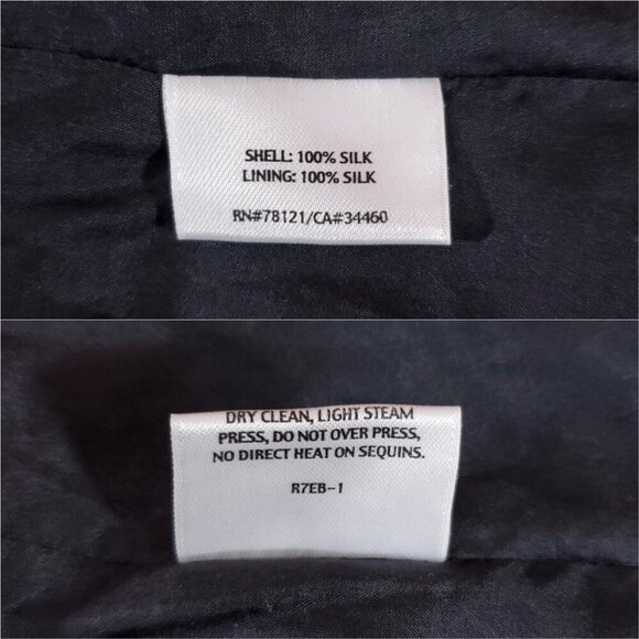 Eileen Fisher Womens Size Medium Sequin Jacket Snap Button 100% Silk Black - Picture 12 of 14